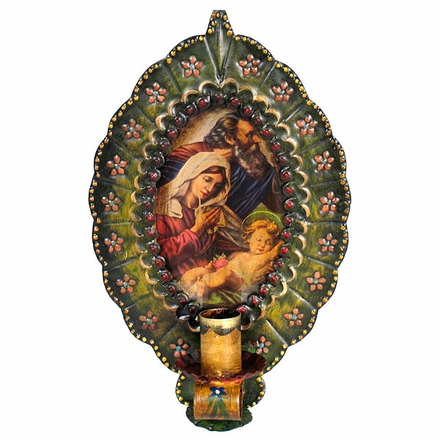 Painted Tin Reliquary Wall Sconce