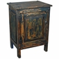 Painted Wood 1 Door Nightstand - Dark Blue