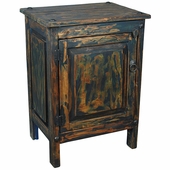 Painted Wood 1 Door Nightstand - Dark Blue