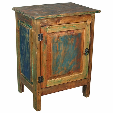 Painted Wood 1 Door Nightstand - Multi-Color