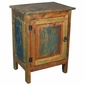 Painted Wood 1 Door Nightstand - Multi-Color