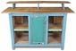 Painted Wood Bar with Iron Panel Front