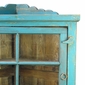 Painted Wood Blue Corner Cabinet with Glass