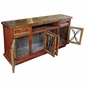 Painted Wood Buffet/Entertainment Console with Scrolled Iron Doors