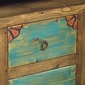 Painted Wood Buffet or Entertainment Console with Tin Door Inserts
