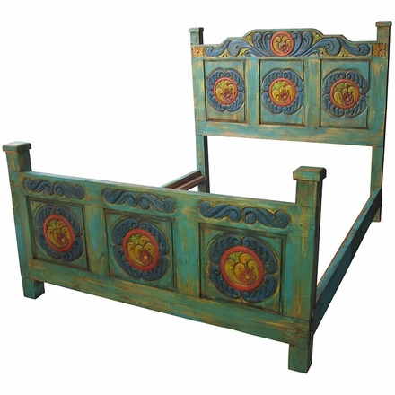 Painted Wood Carved Flower Bed - Three Sizes