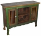 Painted Wood Carved Leg Entertainment Console/Buffet