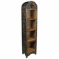 Painted Wood Domed Skinny Bookcase - Black
