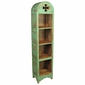 Painted Wood Domed Skinny Bookcase - Green