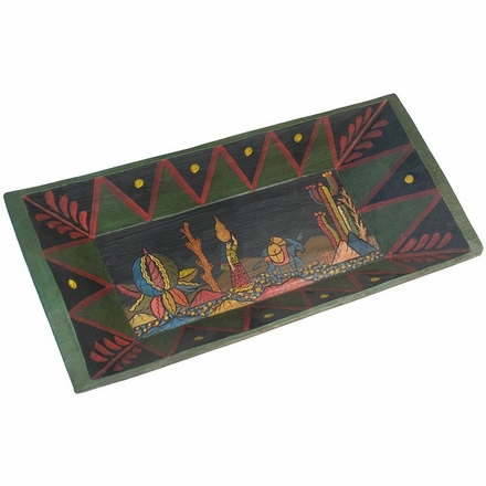 Painted Wood Dough Bowl with Campensina