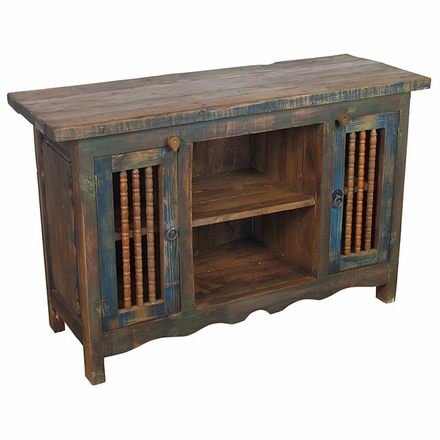 Painted Wood Entertainment Console/Buffet Blue