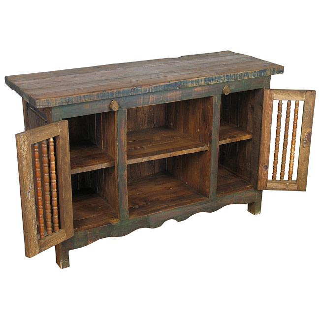 Painted Wood Entertainment Console/Buffet Blue