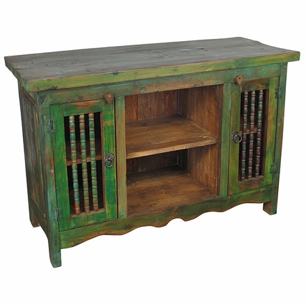 Painted Wood Entertainment Console/Buffet Green
