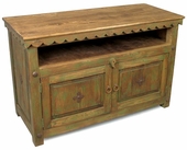 Painted Wood Entertainment Console - Green Wash