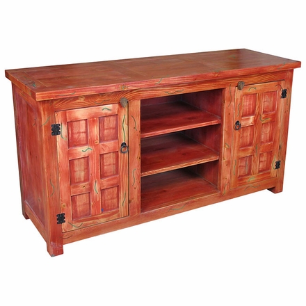 Painted Wood Entertainment Console Red