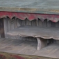 Painted Wood Entertainment Console with Pedestal Shelf