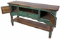 Painted Wood Entertainment Console with Turned Legs - Green