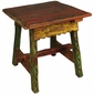 Painted Wood Etched Ranch Style End Table - Minimum Order 2