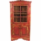 Painted Wood Red Corner Cabinet