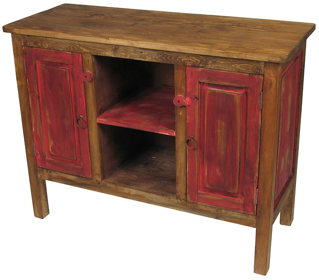 Painted Wood Red Entertainment Console