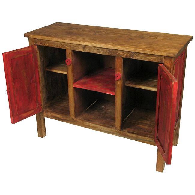 Painted Wood Red Entertainment Console