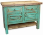 Painted Wood Rustic Bathroom Vanity - 2 Doors & Lower Shelf