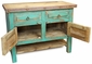 Painted Wood Rustic Bathroom Vanity - 2 Doors & Lower Shelf