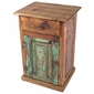 Painted Wood Rustic Nightstand - 1 Door - 1 Drawer