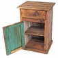 Painted Wood Rustic Nightstand - 1 Door - 1 Drawer