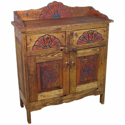 Painted Wood Sunflower Buffet