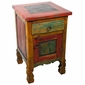 Painted Wood Tall Nightstand with Slate Top