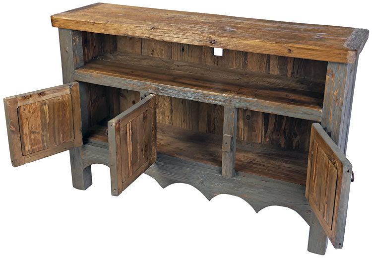 Painted Wood TV Stand Entertainment Credenza