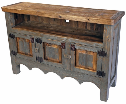 Painted Wood TV Stand Entertainment Credenza