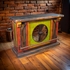 Painted Wood Wagon Wheel Bar