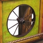 Painted Wood Wagon Wheel Bar