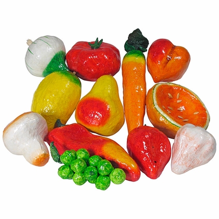 Paper Mache Fruit & Vegetables - 1 Dozen