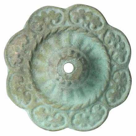 Patina Bronze Flower Rosettes with Bronze Nailheads - 1 Pair