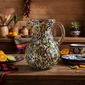 Pear Shaped Handblown Pebbled Confetti Glass Pitcher