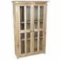 Pine Display Cabinet with Glass Doors