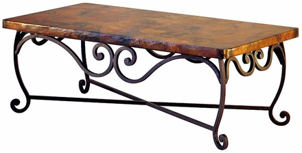 Pio Iron Base Coffee Table with Copper Top - 48