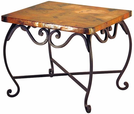 Pio Iron Base End Table with Copper Top