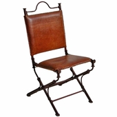 Pony Side Chair with Leather and Iron