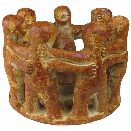 Pre-Columbian Dancers or Circle of Friends Candle Holder