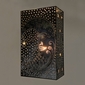 Punched Aged Tin Mexican Wall Sconce with Moon Face