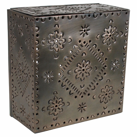 Punched Aged Tin Square Light Fixture