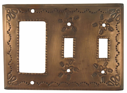 Punched Tin Double Switch and Rocker Cover - Star