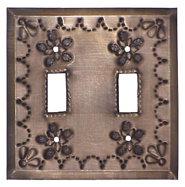 Punched Tin Double Switch Plate - Star