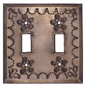 Punched Tin Double Switch Plate - Star