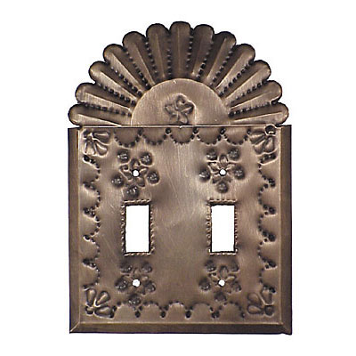 Punched Tin Double Switch Plate - Star & Crown