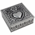 Punched Tin Keepsake Jewelry Box with Embossed Heart and Mirror - Assorted